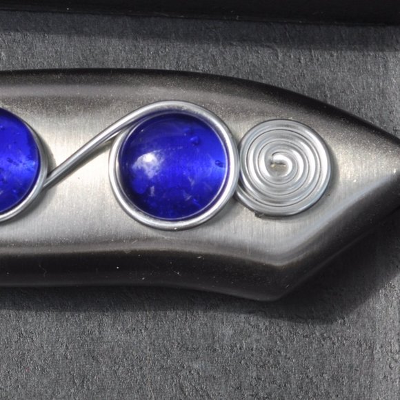 blue jeweled cake knife wedding athame stainless steel full tang wild - Picture 2 of 10